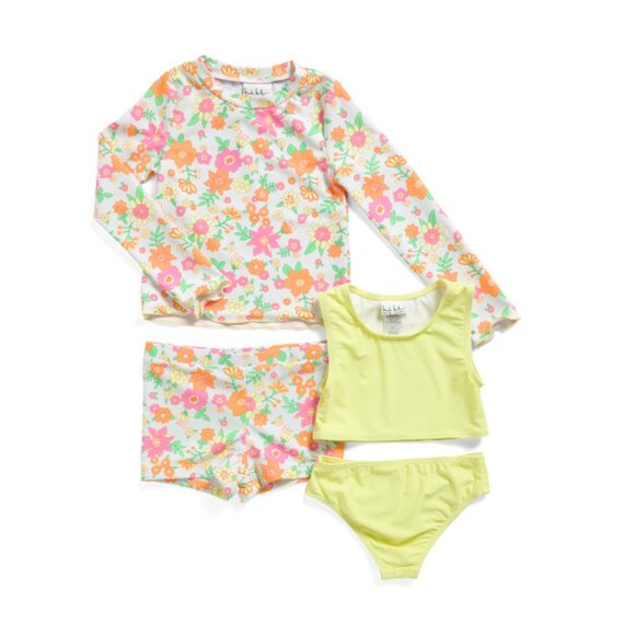 NICOLE MILLER Multi Girls 4pc Mix N Match Swimsuits